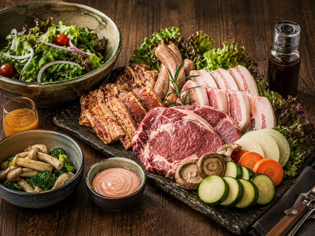 青空の下で楽しむ昼飲みランチBBQ食べ放題プラン